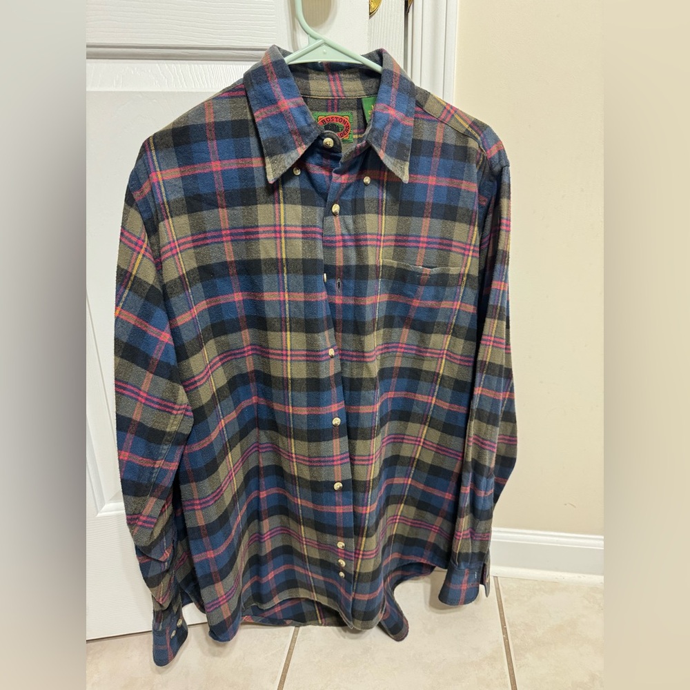 Blue and green plaid button-up shirt #plaidshirt #casual